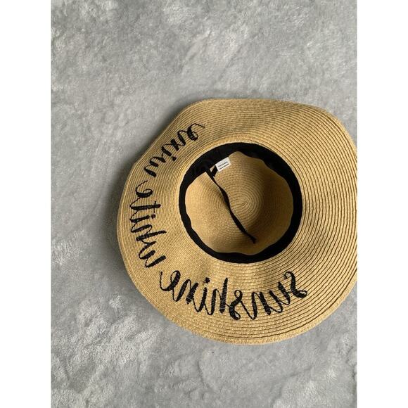 Embroided woven sun hat summer under the sun fun
